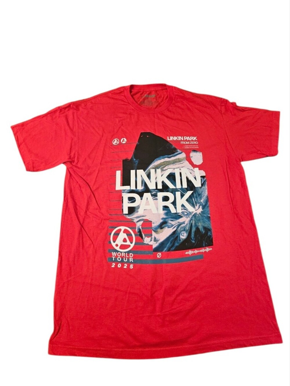 Linkin Park Red Tee Unisex Band Shirt From Zero World Tour 2025 Sz L New